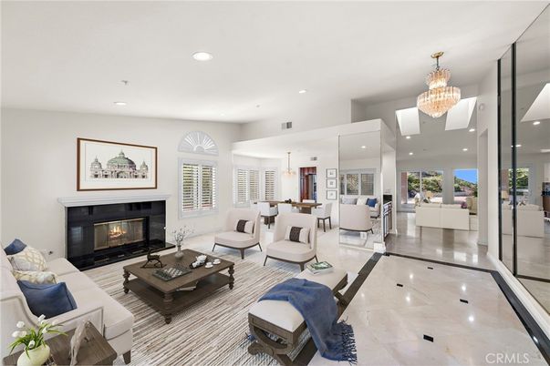 Chandelier, Dining room, Fireplace, Interior, Living room, Pendant Lights, Recessed Lighting