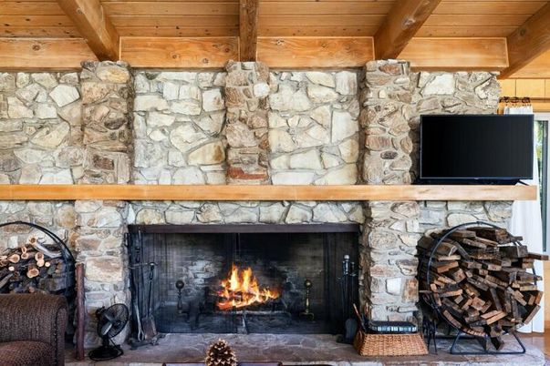Fireplace, Interior, Stone Walls, Wooden Beams, Wooden Ceilings
