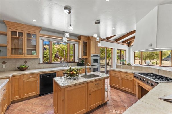 Interior, Kitchen, Pendant Lights, Recessed Lighting, Stainless Steel Appliances, Wooden Beams