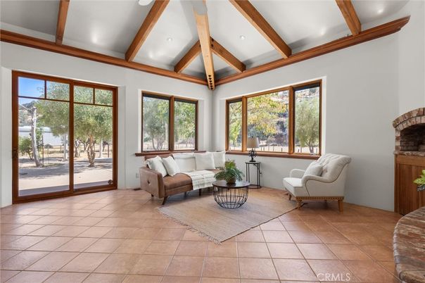 Interior, Living room, Recessed Lighting, Wooden Beams