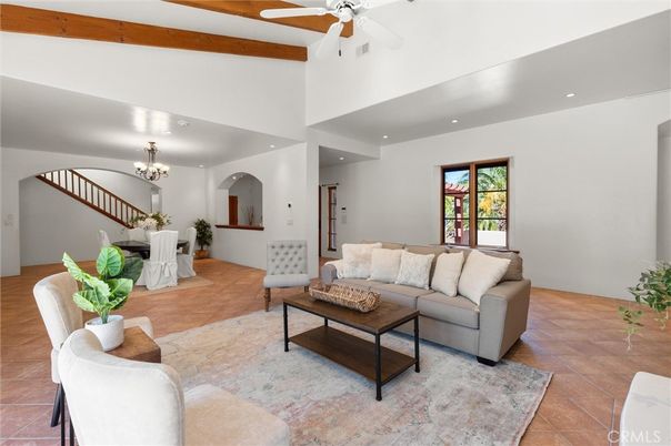 Chandelier, Dining room, Interior, Living room, Recessed Lighting, Wooden Beams