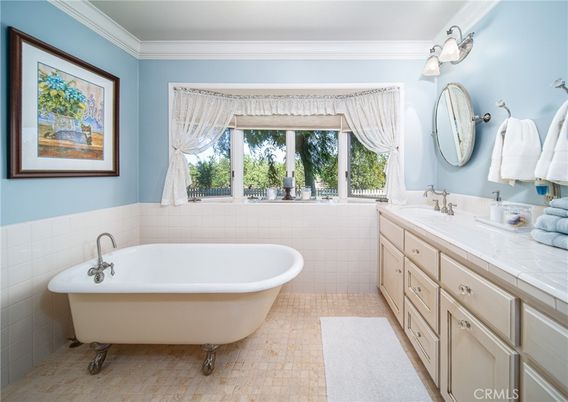 Bathroom, Dual Sink Vanities, Free Standing Baths, Interior, Tile Countertops