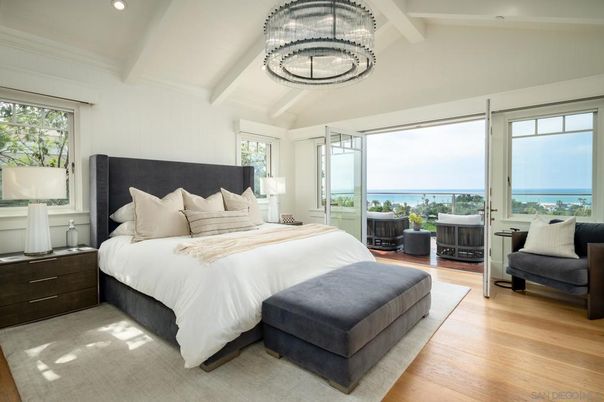 Bedroom, Interior, Recessed Lighting, Water, Wood Texture Flooring
