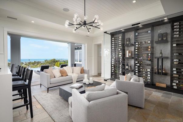 Interior, Living room, Pendant Lights, Recessed Lighting, Water, Wine Storage
