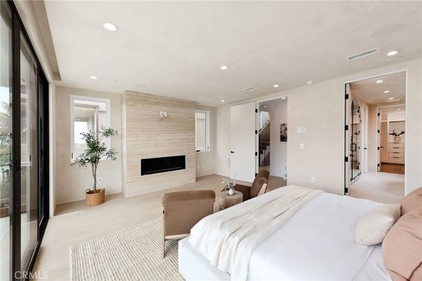 Bedroom, Fireplace, Interior, Recessed Lighting