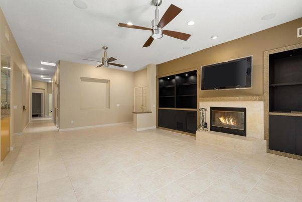 Empty room, Fireplace, Interior, Recessed Lighting