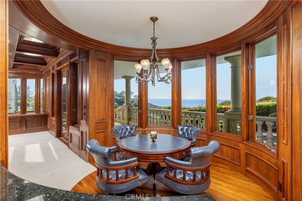 Chandelier, Dining room, Interior, Water, Wood Texture Flooring, Wooden Walls