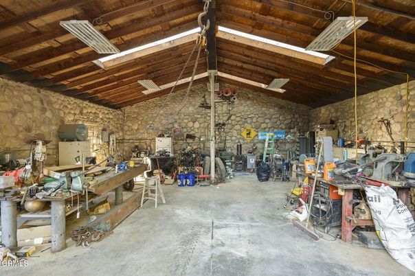 Garage, Interior, Stone Walls, Wooden Beams, Wooden Ceilings, Wooden Walls