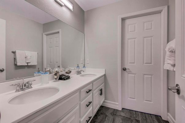 Bathroom, Dual Sink Vanities, Interior, Wood Texture Flooring