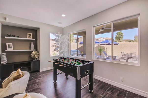 Game Room, Interior, Recessed Lighting, Wood Texture Flooring