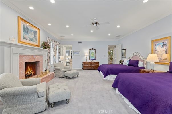 Bedroom, Fireplace, Interior, Recessed Lighting