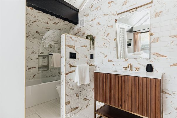 Bathroom, Glass Shower, Interior, Marble Walls