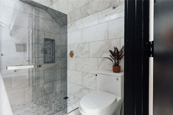 Bathroom, Glass Shower, Interior, Marble Walls