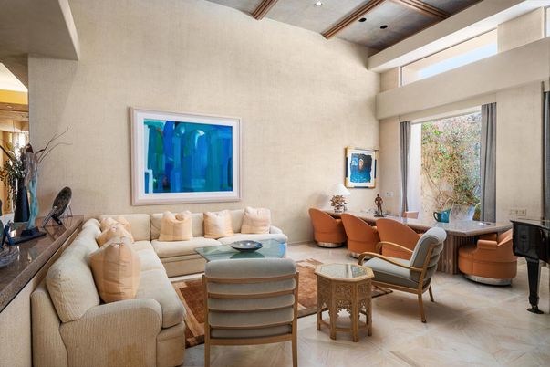 Interior, Living room, Recessed Lighting, Wooden Beams