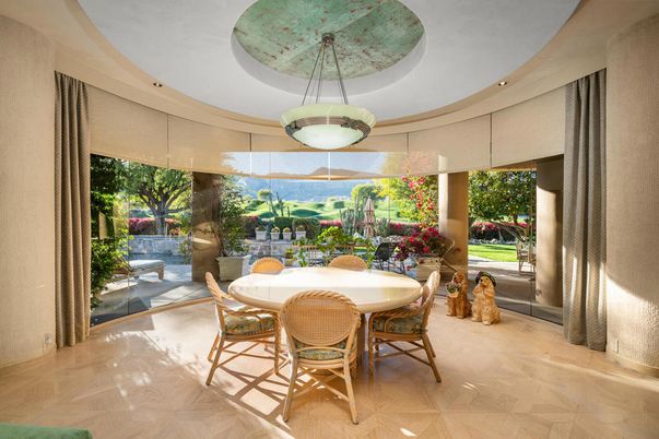 Dining room, Interior, Pendant Lights, Recessed Lighting, Wood Texture Flooring