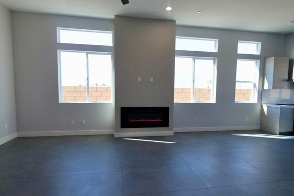Empty room, Fireplace, Interior, Recessed Lighting