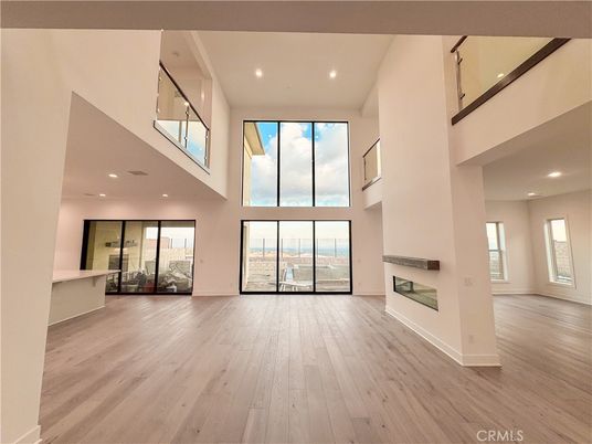Fireplace, Interior, Recessed Lighting, Wood Texture Flooring
