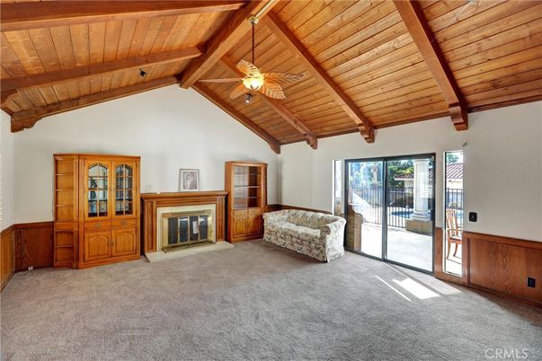 Empty room, Fireplace, Interior, Wooden Beams, Wooden Ceilings