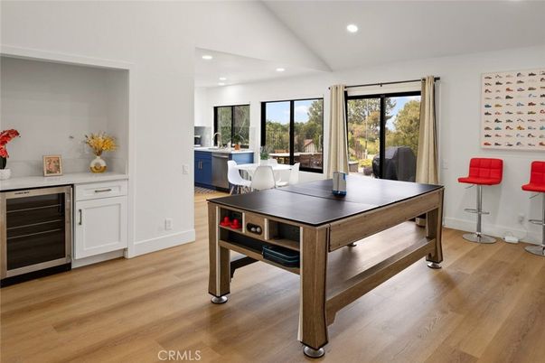 Game Room, Interior, Recessed Lighting, Wood Texture Flooring