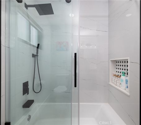 Bathroom, Glass Shower, Interior, Marble Walls