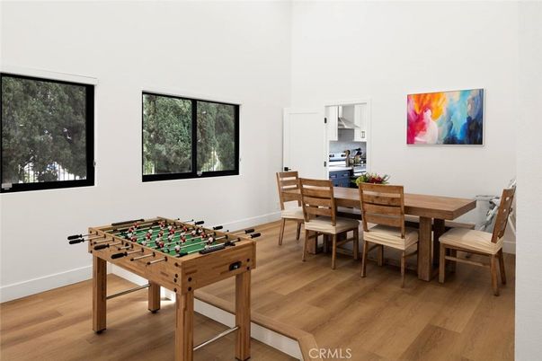 Dining room, Game Room, Interior, Wood Texture Flooring