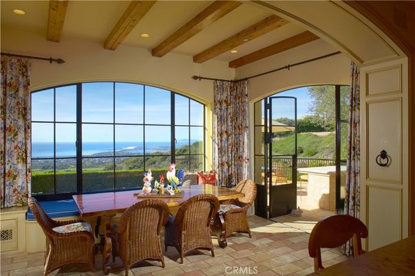 Dining room, Interior, Recessed Lighting, Water, Wooden Beams