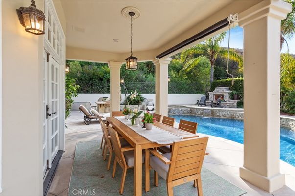 Exterior, Fireplace, Pendant Lights, Pool