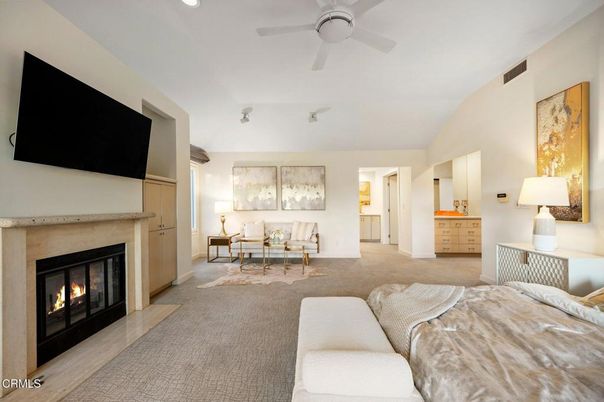 Bedroom, Fireplace, Interior, Recessed Lighting