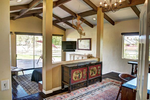 Chandelier, Interior, Recessed Lighting, Wooden Beams, Wood Texture Flooring