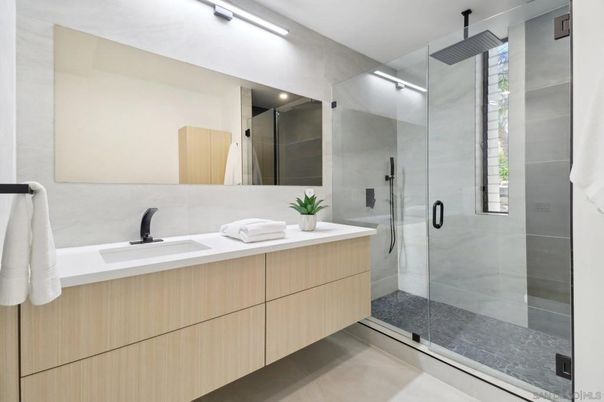 Bathroom, Dual Sink Vanities, Glass Shower, Interior