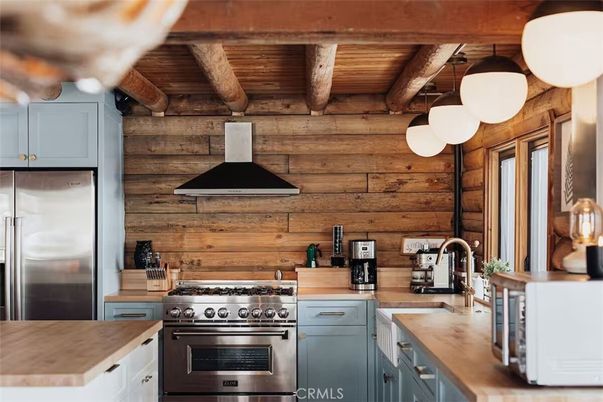 Interior, Kitchen, Stainless Steel Appliances, Wooden Beams, Wooden Ceilings, Wooden Walls