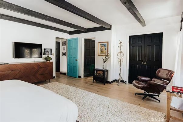Bedroom, Interior, Wooden Beams, Wood Texture Flooring