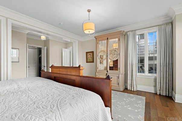 Bedroom, Interior, Pendant Lights, Wood Texture Flooring
