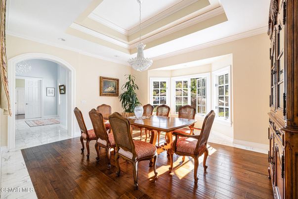 Chandelier, Dining room, Interior, Marble, Wood Texture Flooring