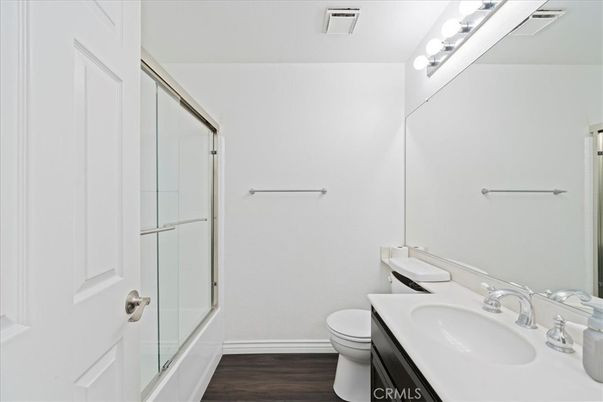 Bathroom, Glass Shower, Interior, Wood Texture Flooring