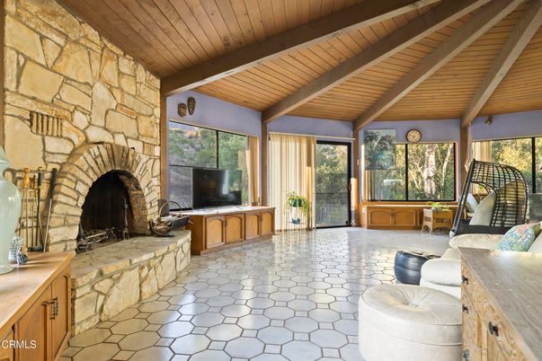Fireplace, Interior, Stone Walls, Wooden Beams, Wooden Ceilings
