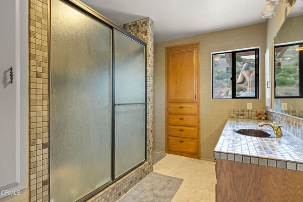 Bathroom, Glass Shower, Interior, Tile Countertops