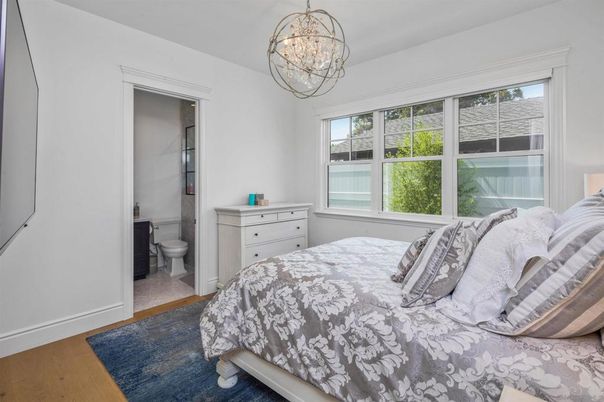 Bathroom, Bedroom, Chandelier, Interior, Pendant Lights, Wood Texture Flooring