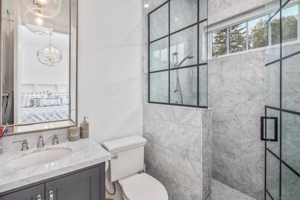 Bathroom, Bedroom, Glass Shower, Interior, Marble Walls