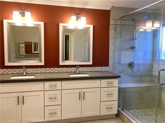 Bathroom, Dual Sink Vanities, Glass Shower, Interior