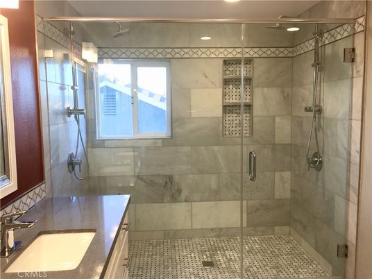 Bathroom, Glass Shower, Interior, Marble Walls