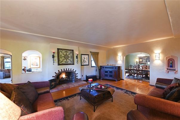 Dining room, Fireplace, Interior, Living room, Wood Texture Flooring