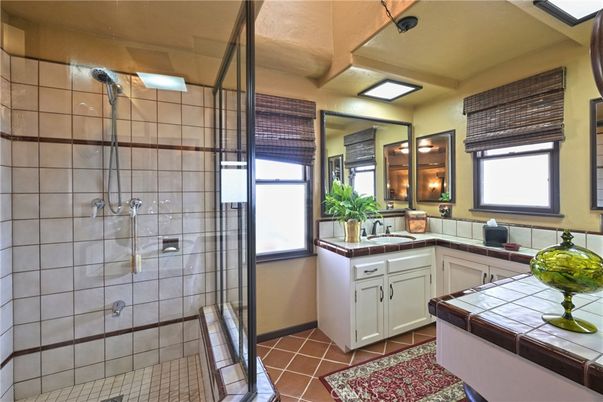 Bathroom, Glass Shower, Interior, Tile Countertops