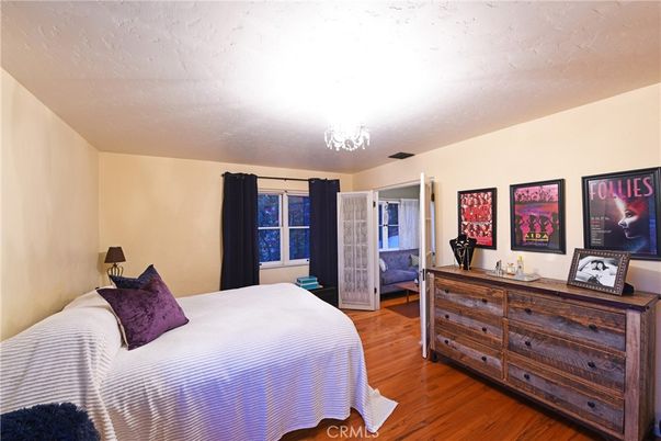 Bedroom, Chandelier, Interior, Wood Texture Flooring