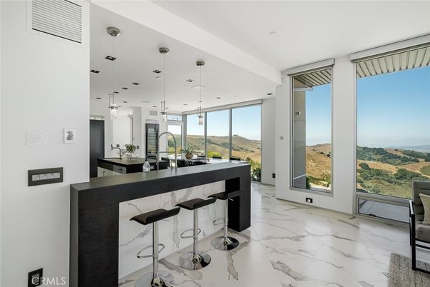 Interior, Kitchen, Marble, Pendant Lights, Recessed Lighting