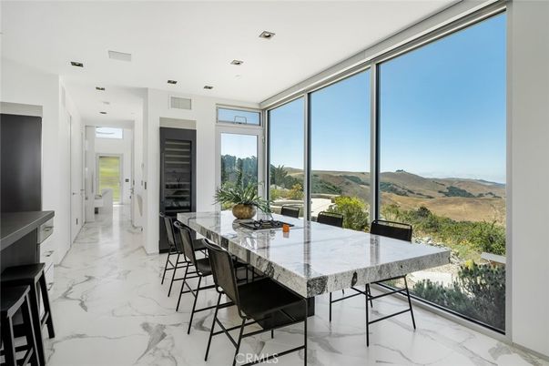 Dining room, Interior, Marble, Recessed Lighting
