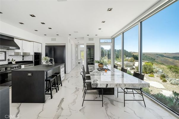 Dining room, Interior, Kitchen, Marble, Recessed Lighting, Stainless Steel Appliances
