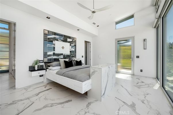 Bedroom, Interior, Marble, Recessed Lighting