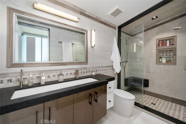 Bathroom, Dual Sink Vanities, Glass Shower, Interior