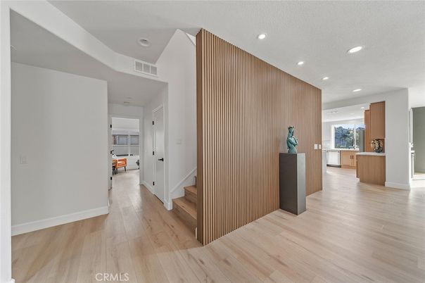 Interior, Recessed Lighting, Wood Texture Flooring, Wooden Walls